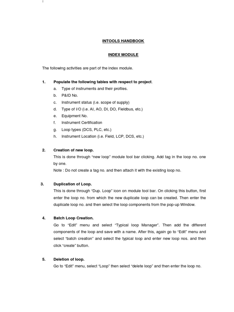 Intools Handbook: Index & Specification Module | PDF | Business | Computers