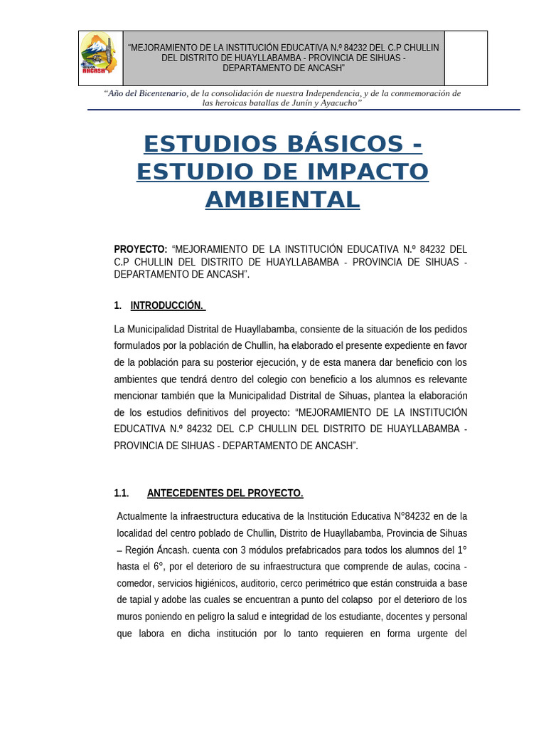 3.3. Estudio de Impacto Ambiental | PDF | Dominio eminente | Evaluación ...