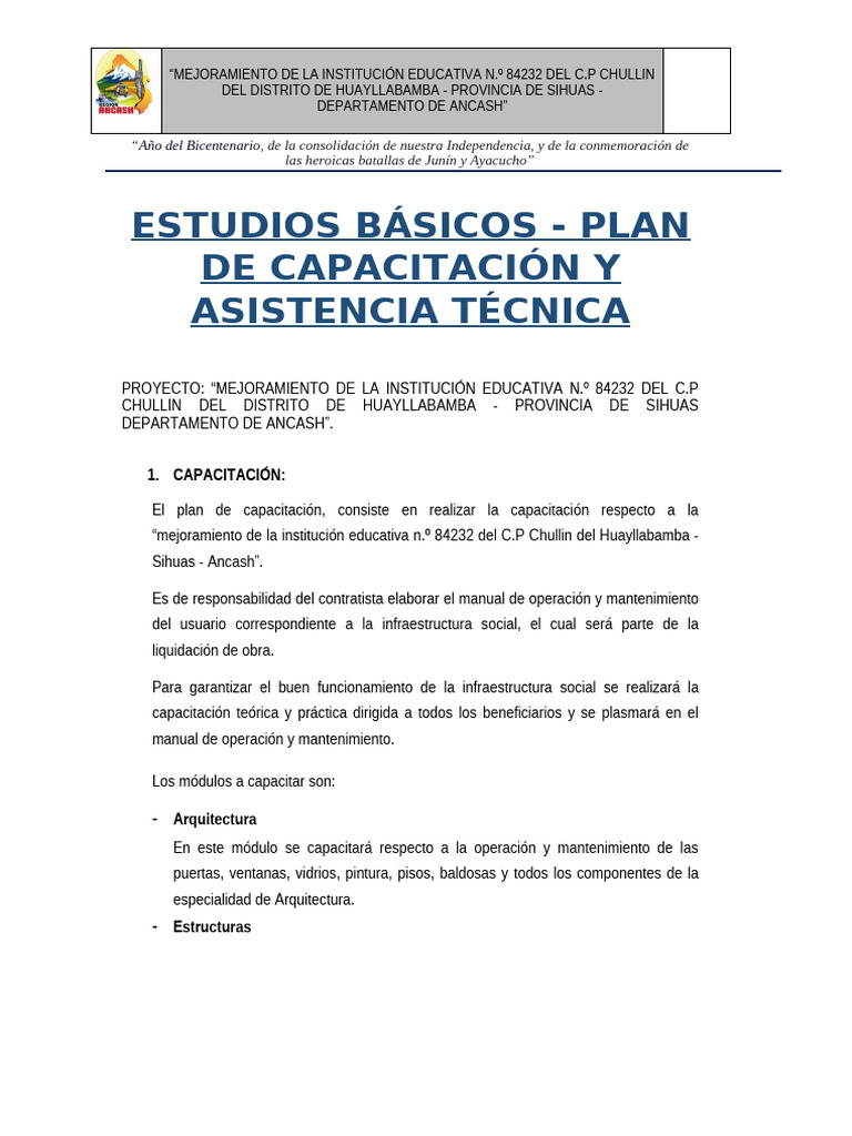 3.6. Plan de Capacitacion y Asitencia Tecnica | PDF | Simulación ...