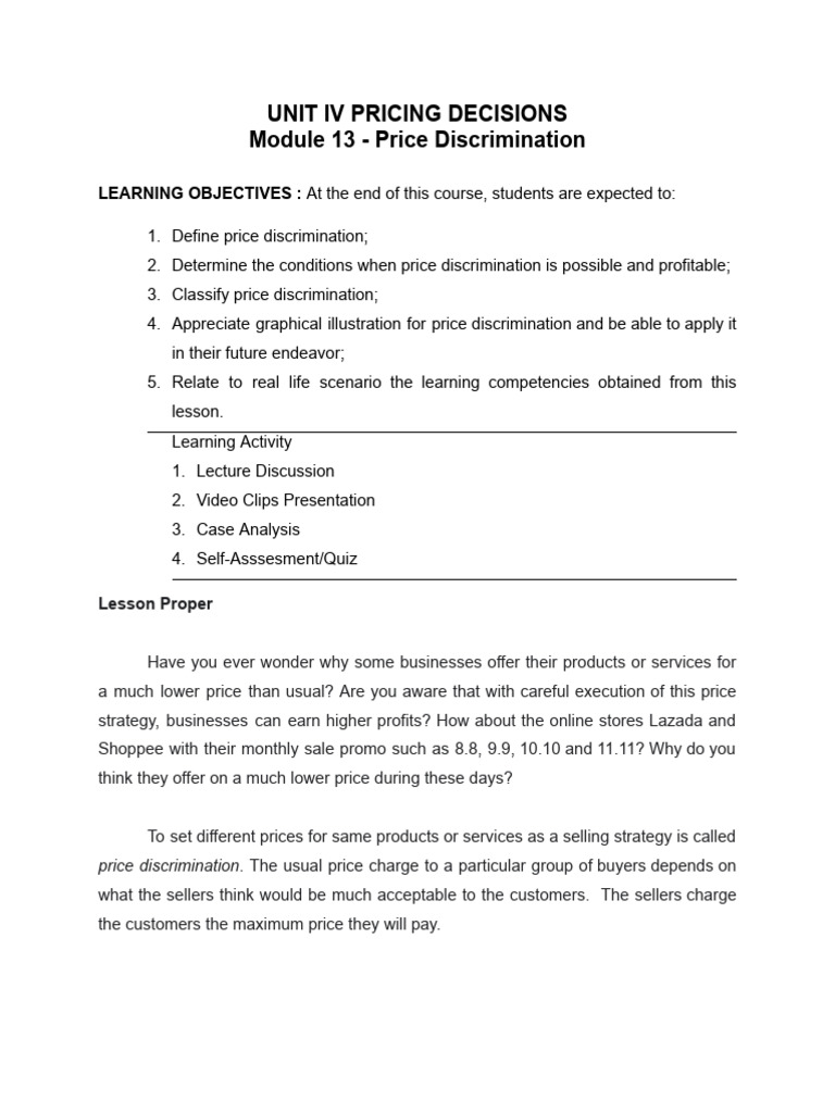 Understanding Price Discrimination Strategies | PDF | Price ...