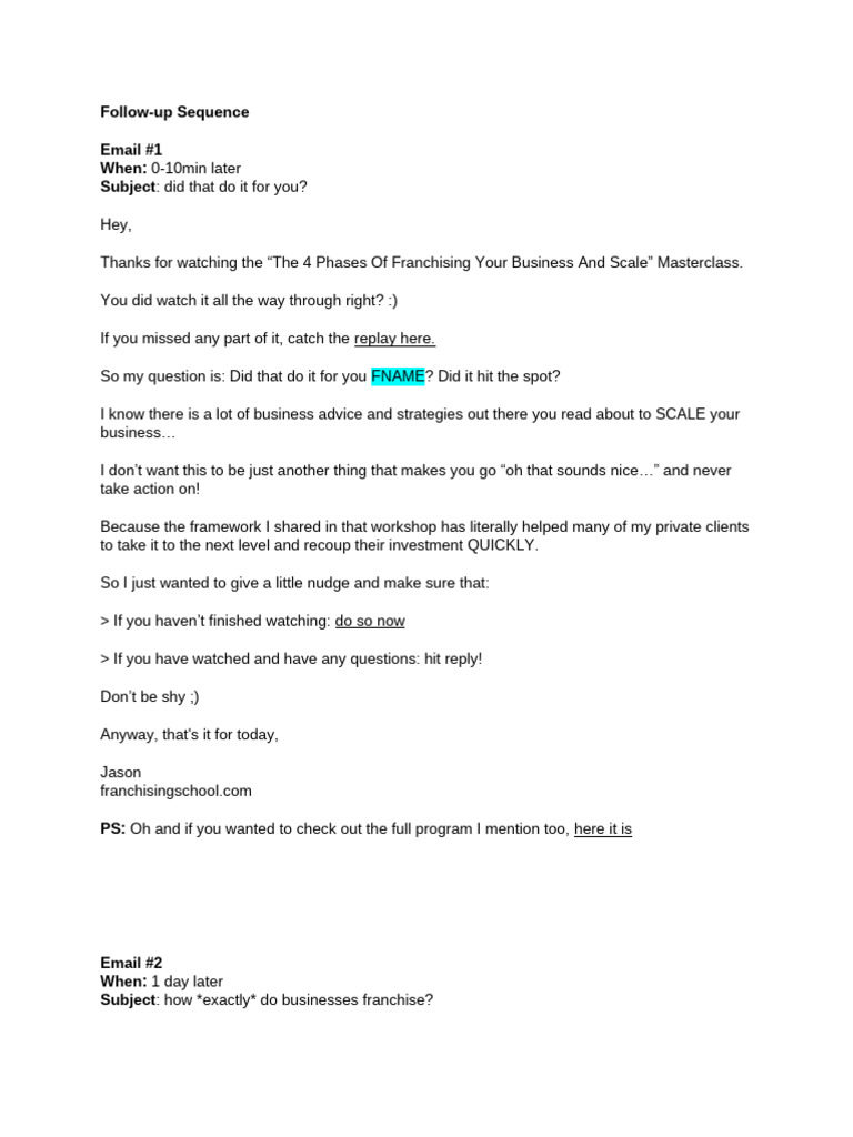 Email Sequence Sample1 Pdf