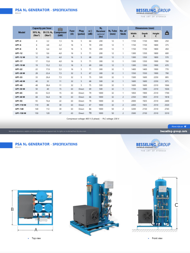 Specifications PSA N2 Generator R24 01 | PDF | Electrical Engineering ...