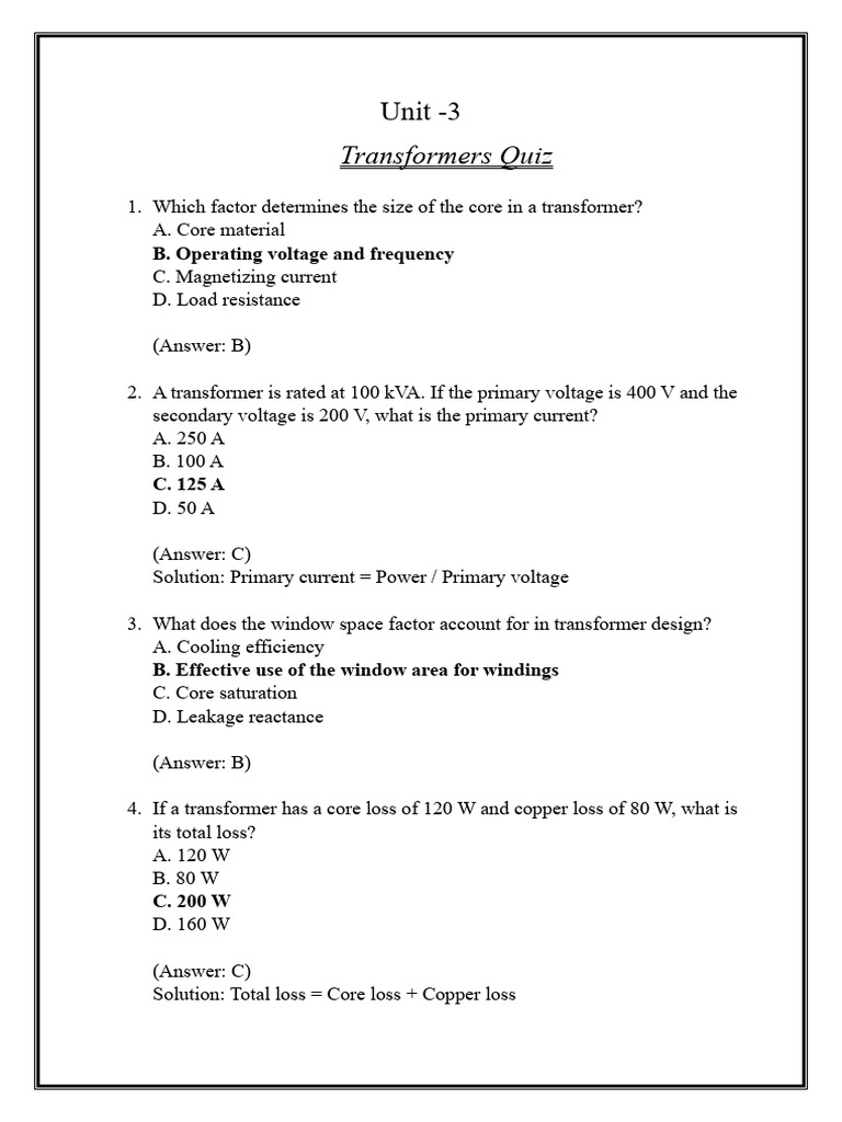 Unit-3 Quiz | PDF