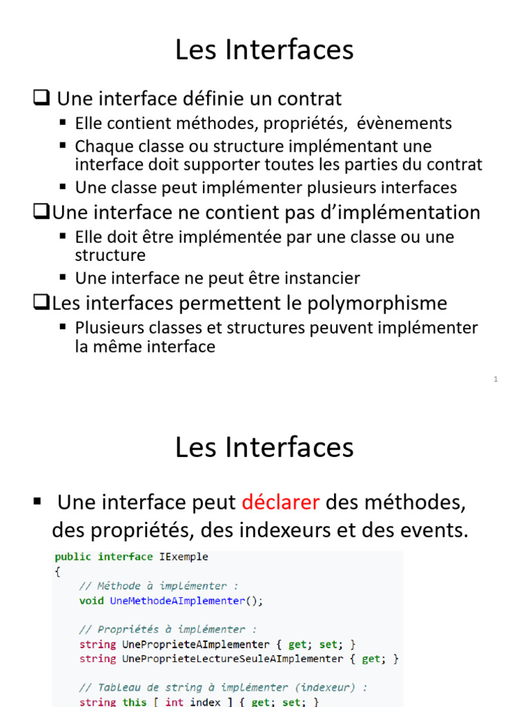 Comprendre les Interfaces en Programmation | PDF | Interface ...