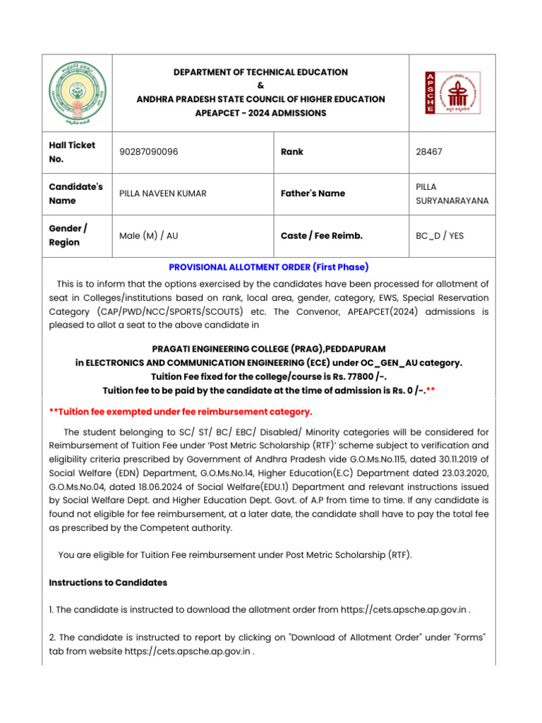 AP EAPCET | PDF