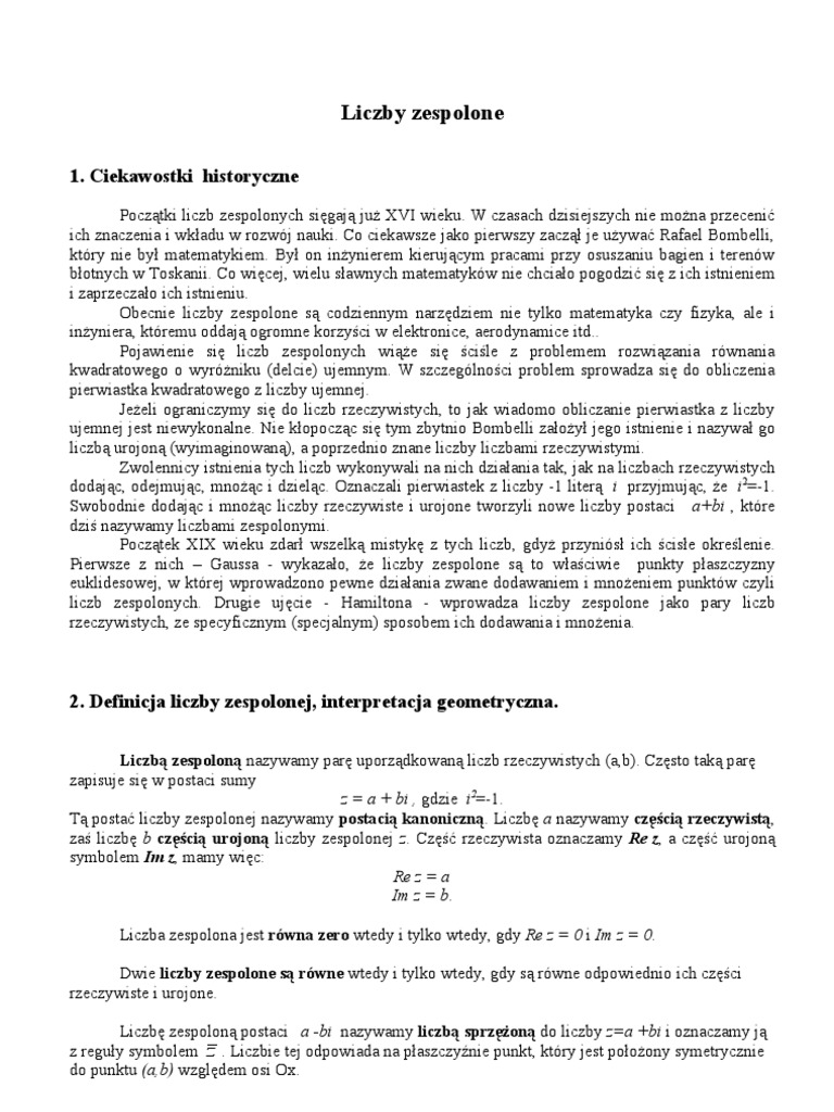liczby zespolone