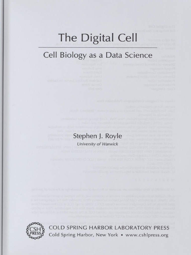 Stephen J. Royle - The Digital Cell - Cell Biology As A Data Science ...