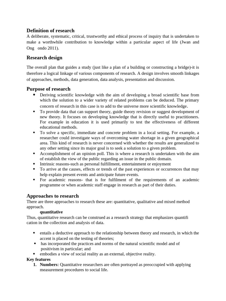 Research Definition and Methodologies Guide | PDF | Experiment ...