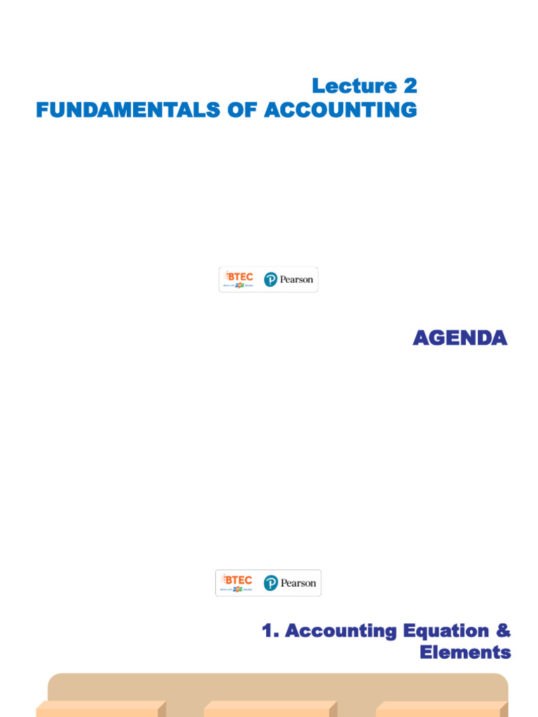 Lecture 2 - Fundamentals of Accounting | PDF | Balance Sheet | Equity ...