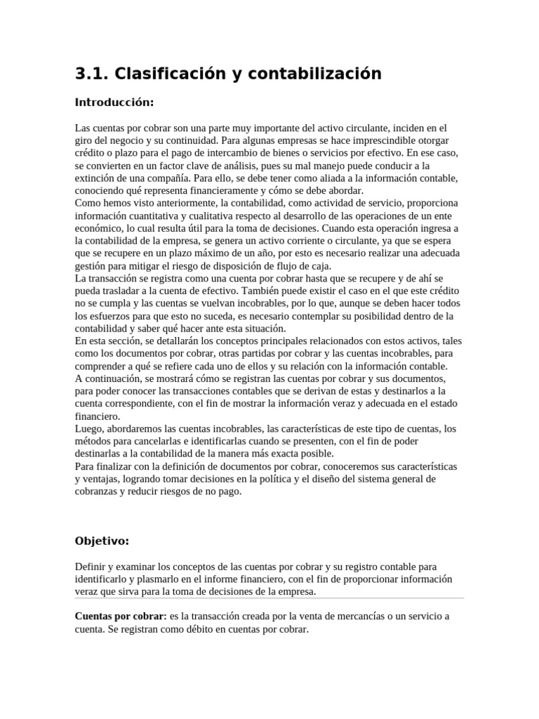 Clasificación y Contabilización de Cobranza | PDF | Contabilidad ...