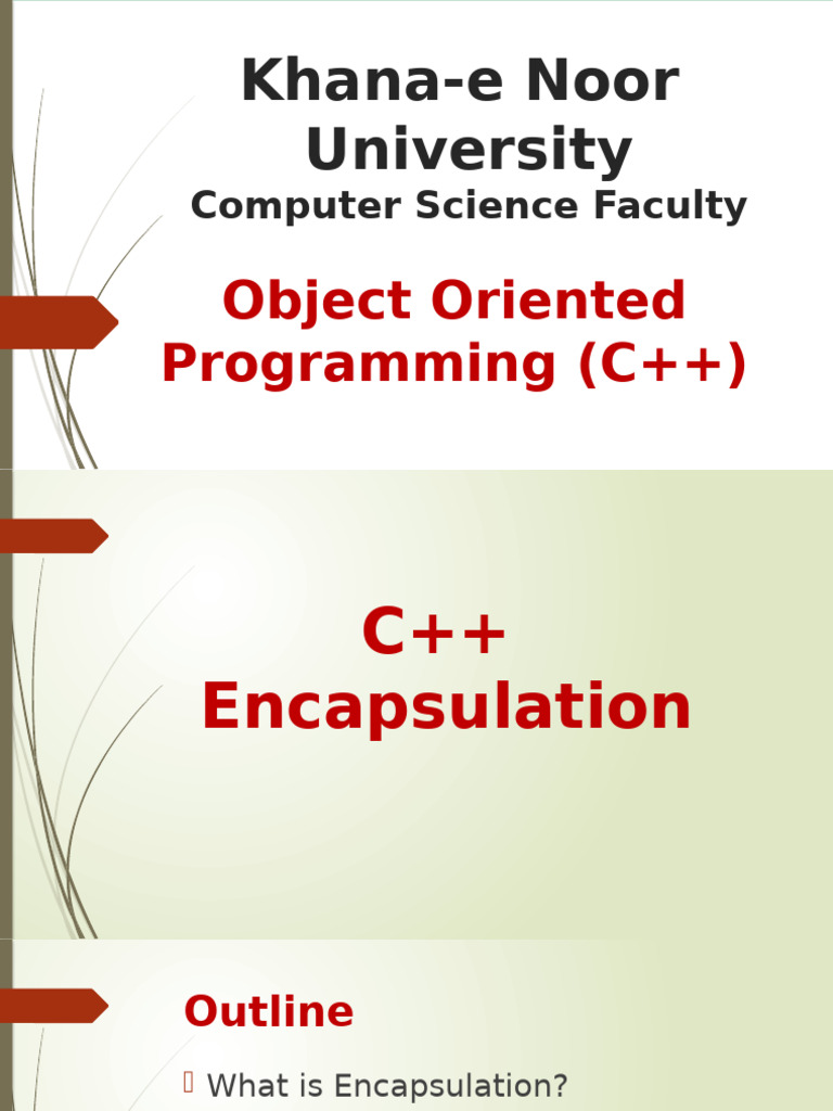 Encapsulation in C++ | PDF