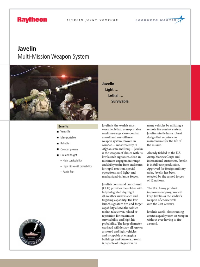 Raytheon Javelin MultiMission Weapon System PDF Equipment Security