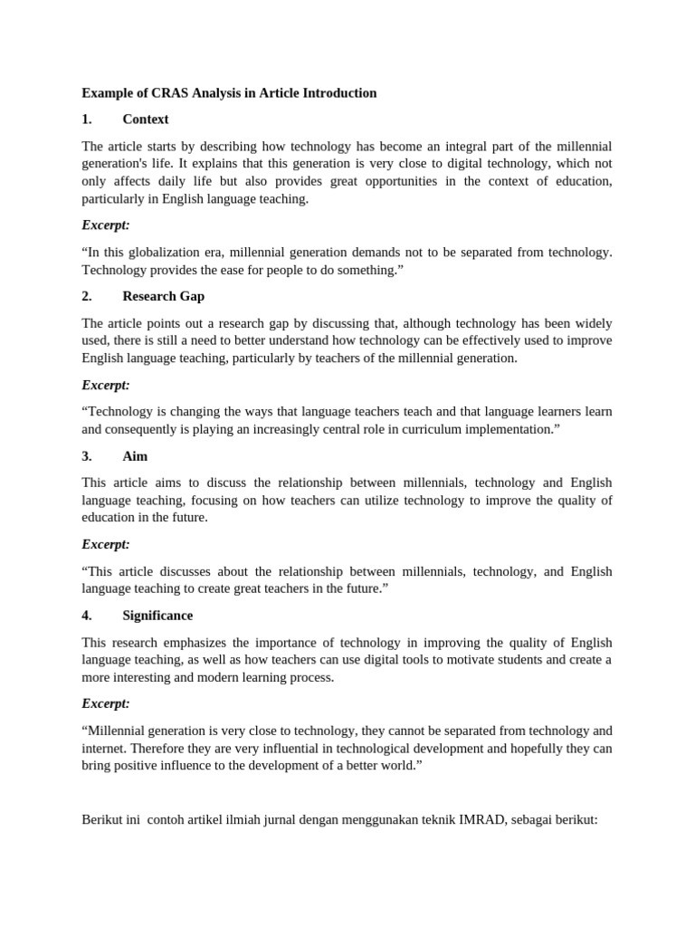 EXAMPLE CRAS and IMRD | PDF | Analysis | Statistics