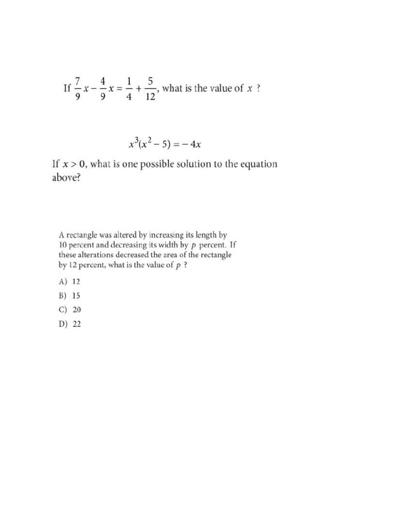 SAT MATH Practice Questions KutAwoRks | PDF