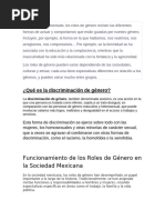 Estereotipos de género en México: impacto y cambio | PDF | Rol de ...