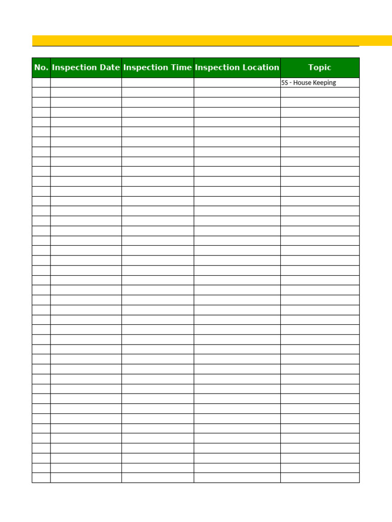 5S Housekeeping Inspection Report | PDF | Personal Protective Equipment ...