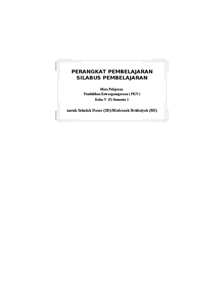 Silabus Kelas 5 | PDF
