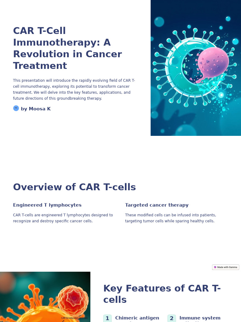CAR T-Cell Immunotherapy Overview | PDF | T Cell | Diseases And Disorders