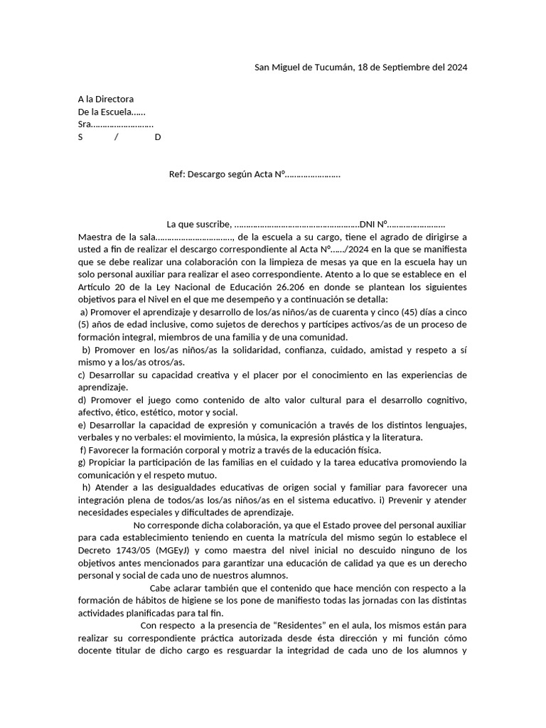 Descargo Nivel Inicial | PDF | Educación de la primera infancia