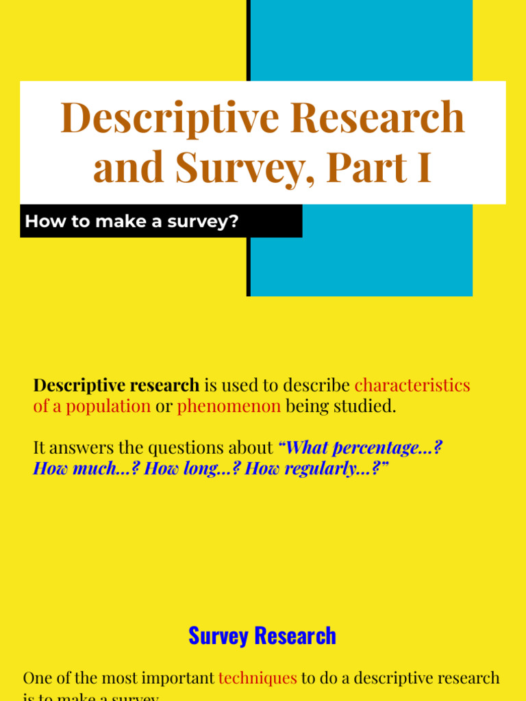 Descriptive Research and Survey | PDF