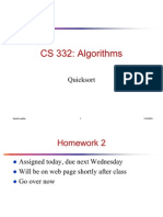 CS 332 Quicksort Algorithm