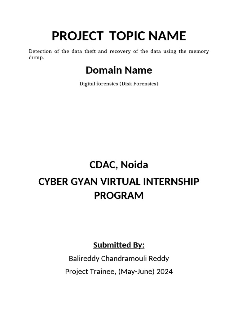 Project Report Cyber Gyan Virtual Internship | PDF | Information Age ...