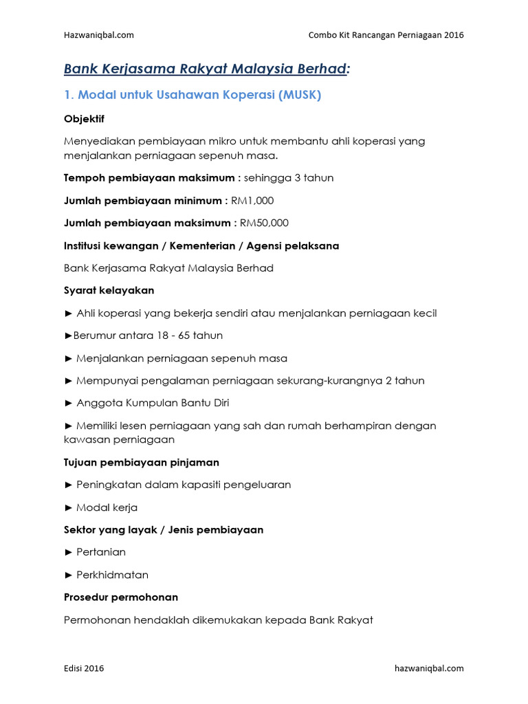Bank Kerjasama Rakyat Malaysia Berhad | PDF