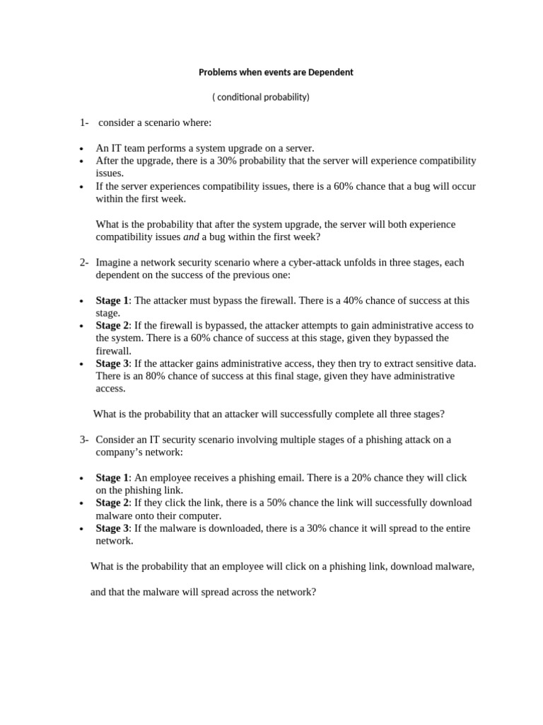 Problems When Events Are Dependent Lesson3 | PDF | Security | Computer ...
