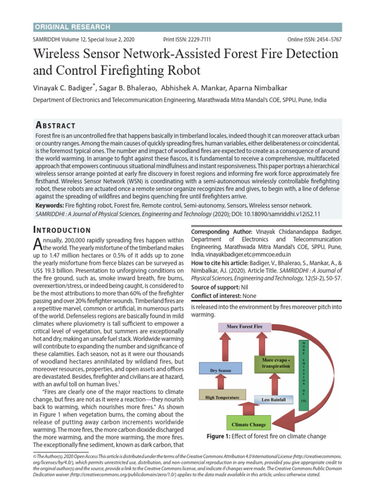 Wireless Sensor Network-Assisted Forest Fire Detection and Control ...