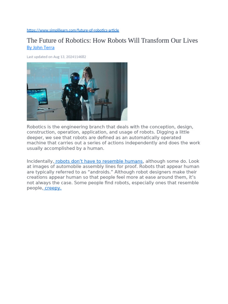 Robotics Article | PDF