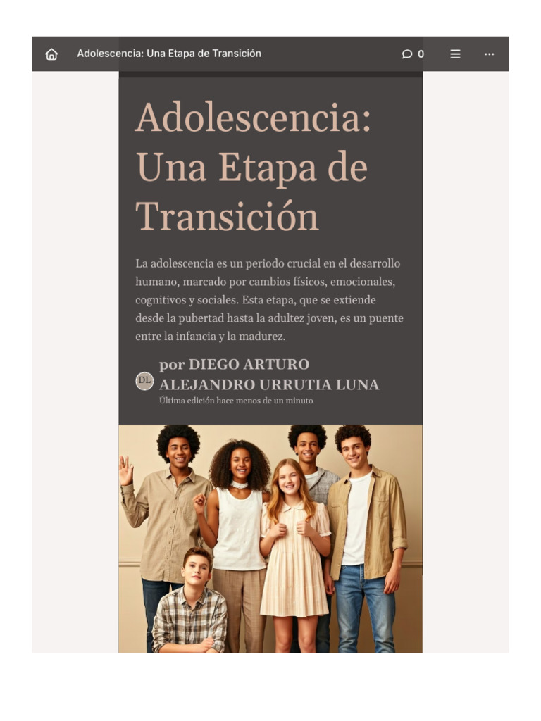 Adolescencia: Cambios y Desarrollo Clave | PDF | Adolescencia | Adultos