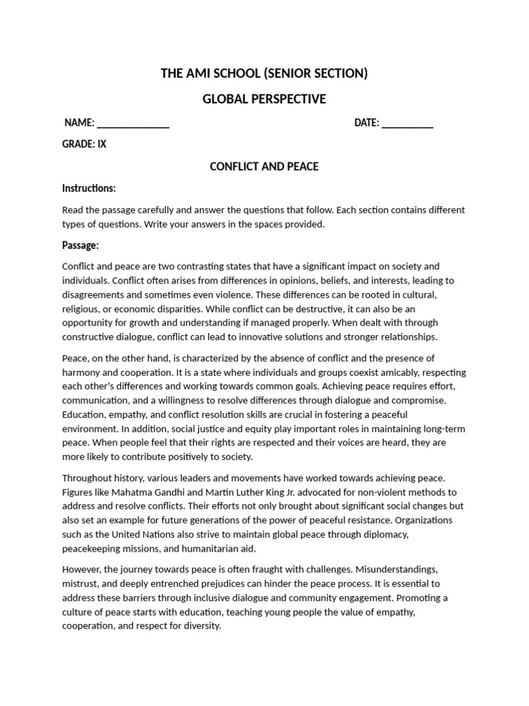 Understanding Conflict and Peace | PDF | Peace | Peacebuilding