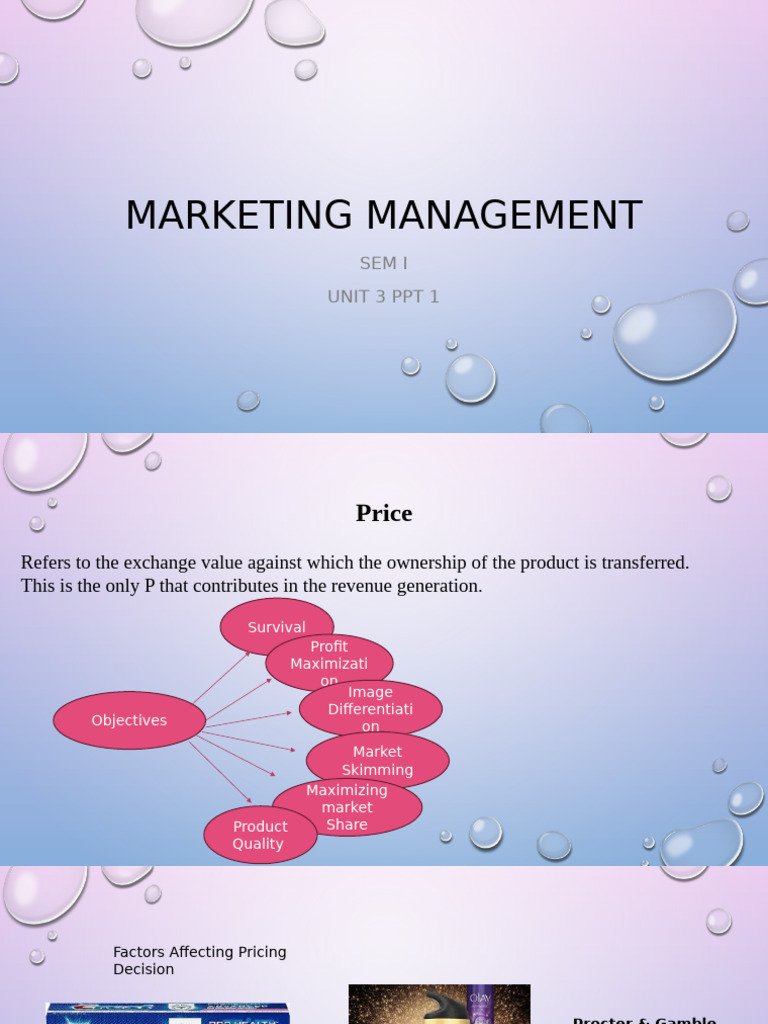 Marketing Management Unit III PPT 1 | PDF | Pricing | Profit (Economics)