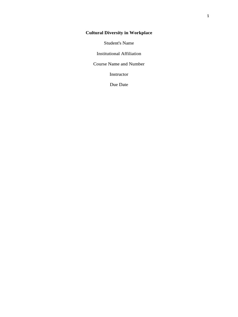 Cultural Diversity in Workplace | PDF | Diversity (Business) | Creativity