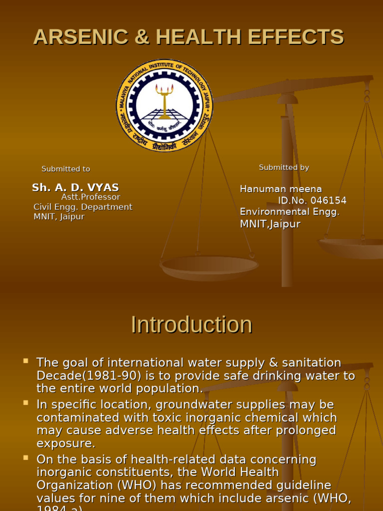 ARSENIC & HEALTH EFFECTS | PDF | Arsenic | Water