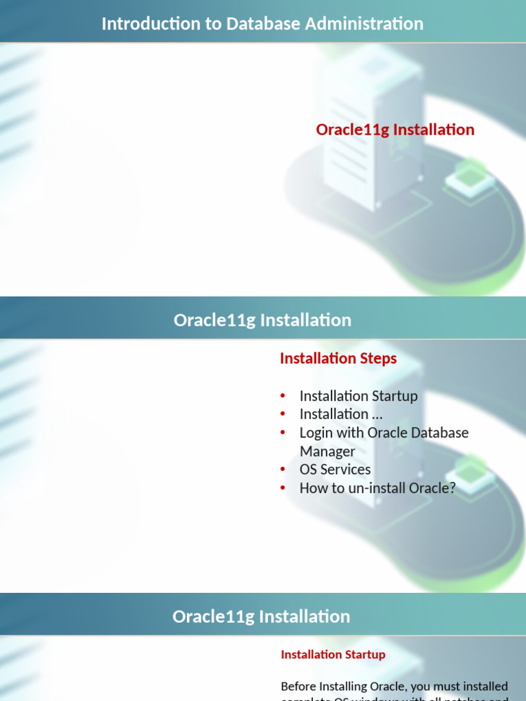 DBA-44 | PDF | Oracle Database | Installation (Computer Programs)