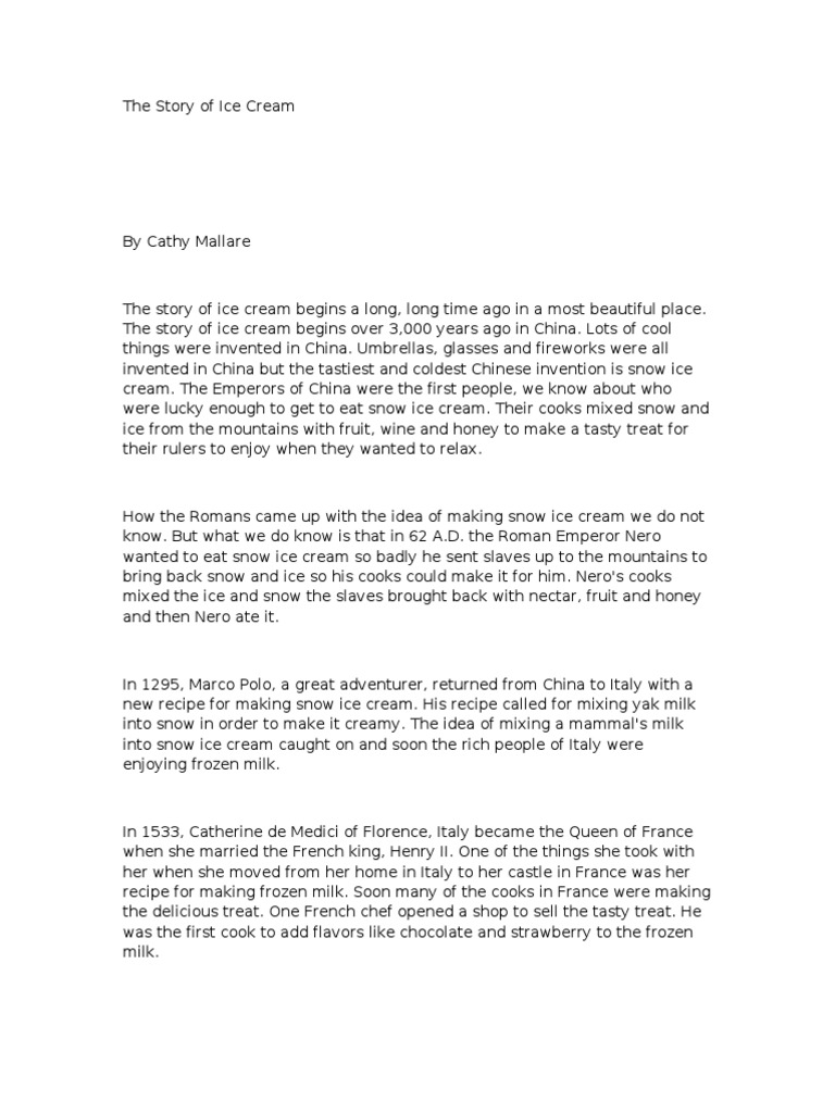 Ice Cream History 2 PDF Ice Cream Desserts