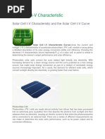Solar Cell I-V Characteristics Explained | PDF | Photovoltaics | Solar Cell