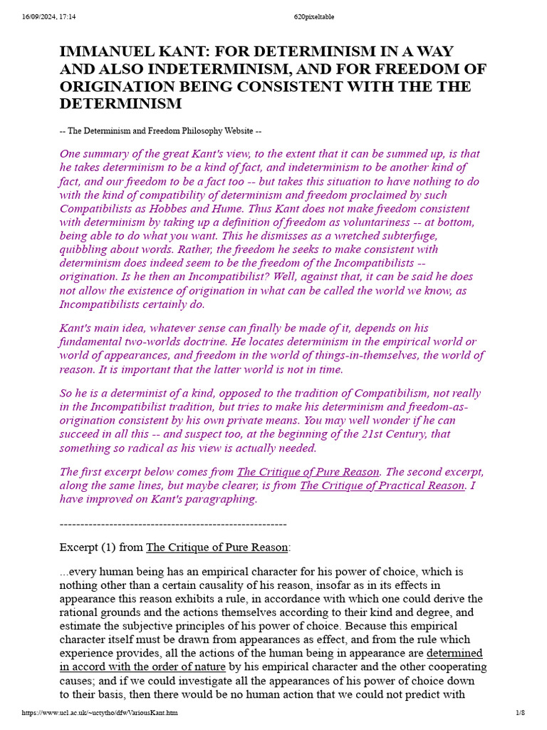 Freeedom and Determinism | PDF | Free Will | Epistemology