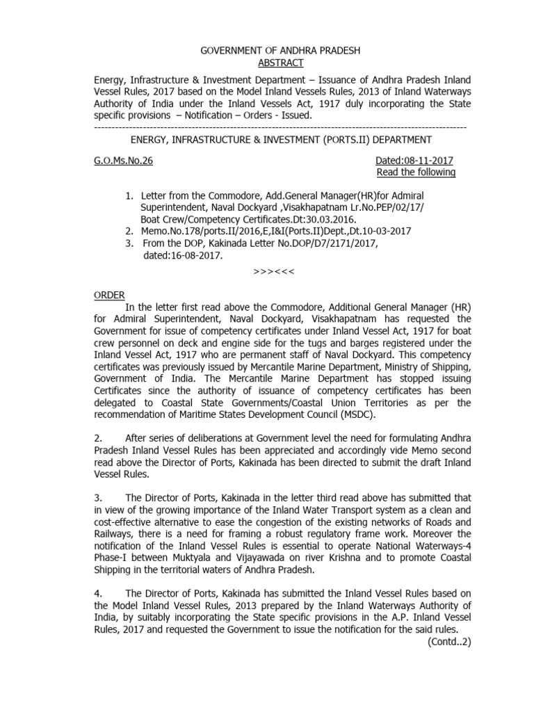 GO+26 Inland+Vessels Rules | PDF | Water Transport