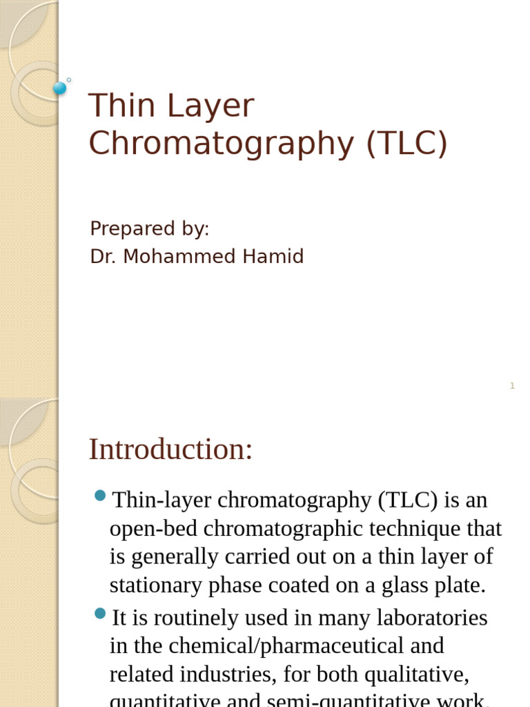 TLC Techniques for Chiral Separations | PDF | Thin Layer Chromatography ...