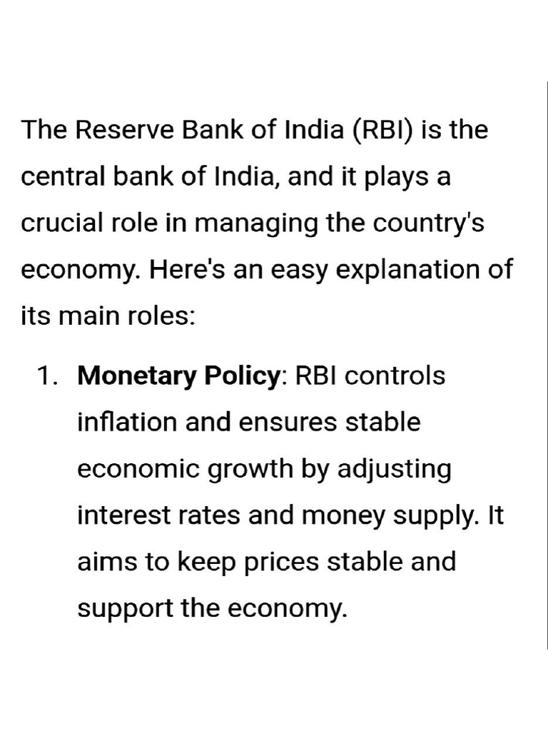 Role of RBI | PDF