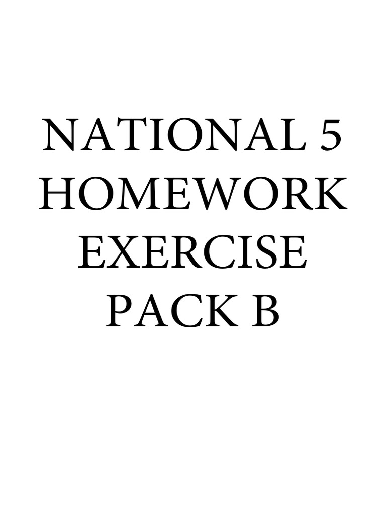 National 5 Homework Exercise Pack | PDF | Interest | Area