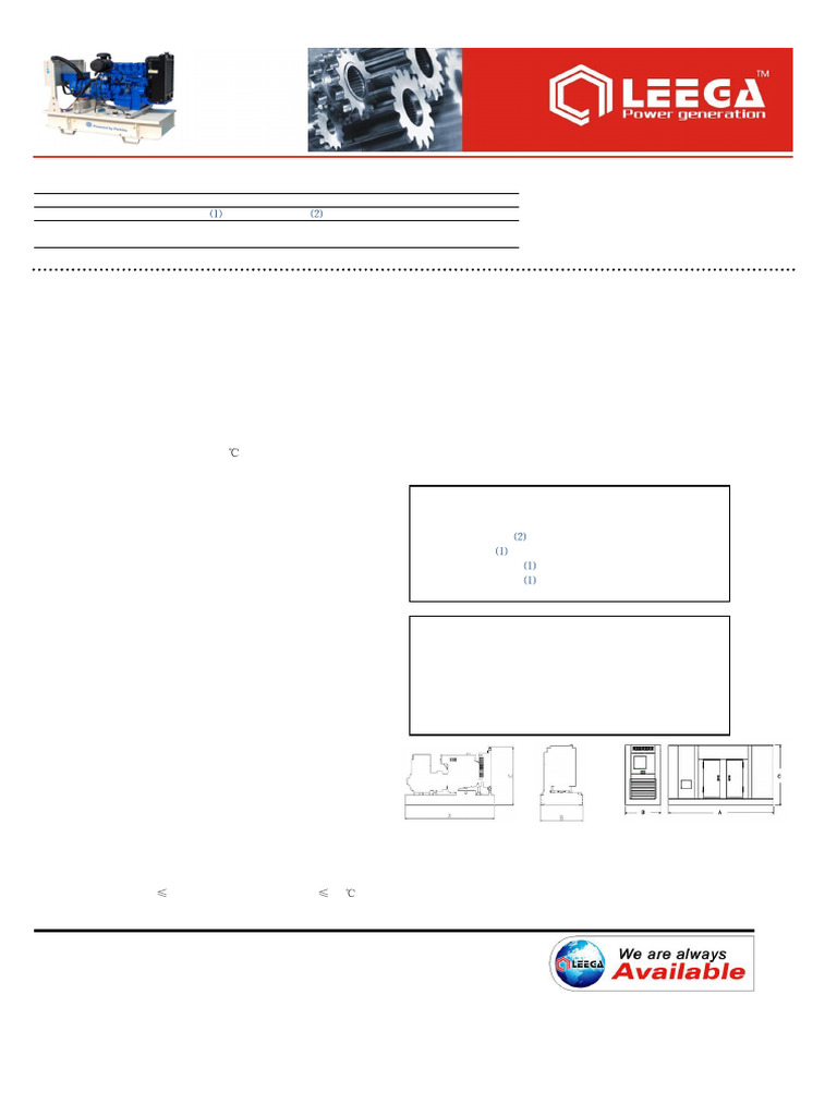 LG22P Diesel Generator Specifications | PDF | Diesel Engine | Engines