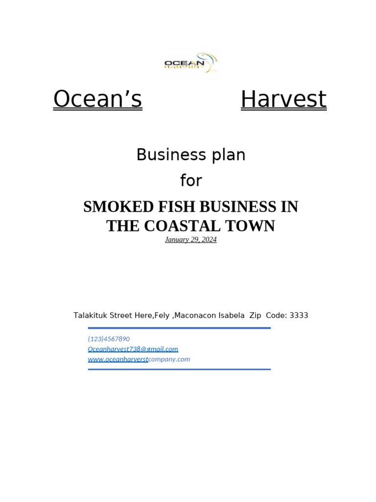 Smoked Fish Business Plan Overview | PDF
