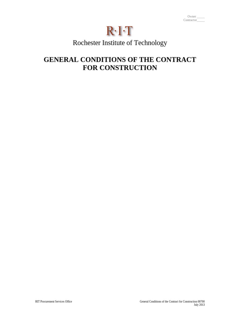 General Conditions of The Contract For Construction | PDF ...