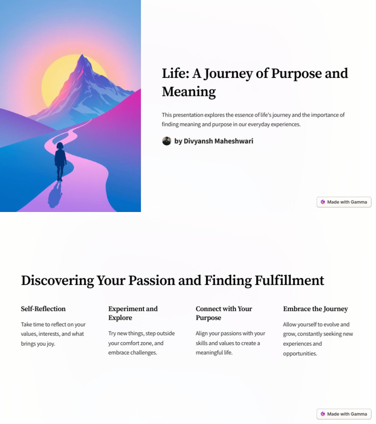 Life A Journey of Purpose and Meaning | PDF