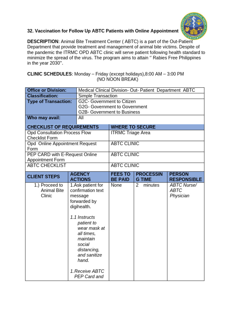 Abtc c.c Follow Up With Online Appointment Edit New 2024 | PDF ...