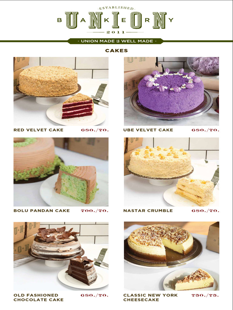 Delicious Cakes and Doughnuts Menu | PDF