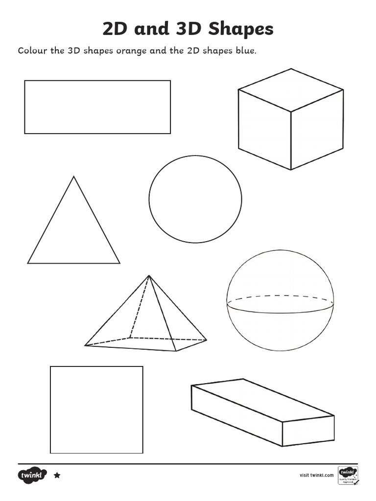 2D and 3D Shapes Colouring Guide | PDF